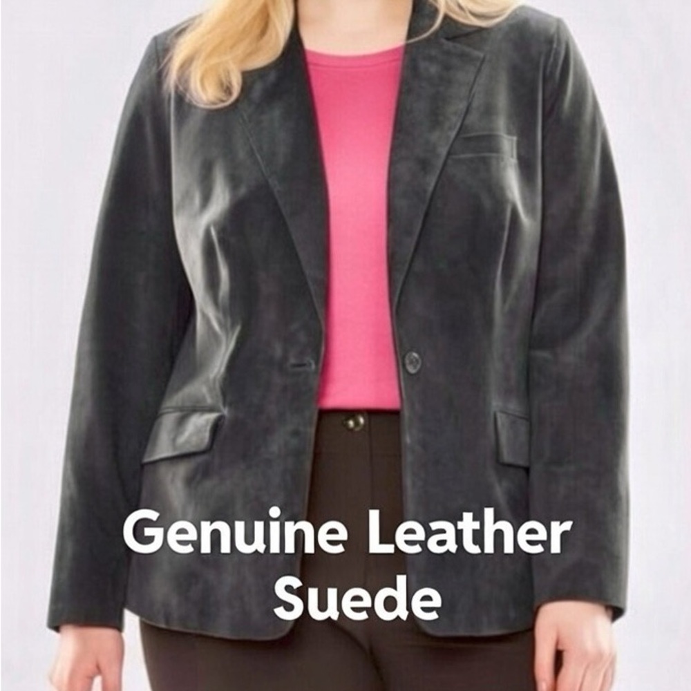 NWT Genuine leather suede blazer
